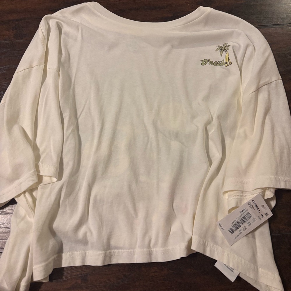 O'Neill Cream T-Shirt with Palm Tree